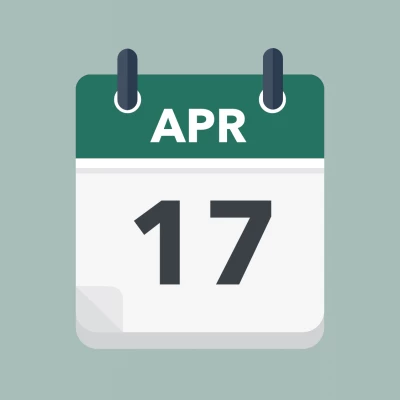 Calendar icon showing 17th April